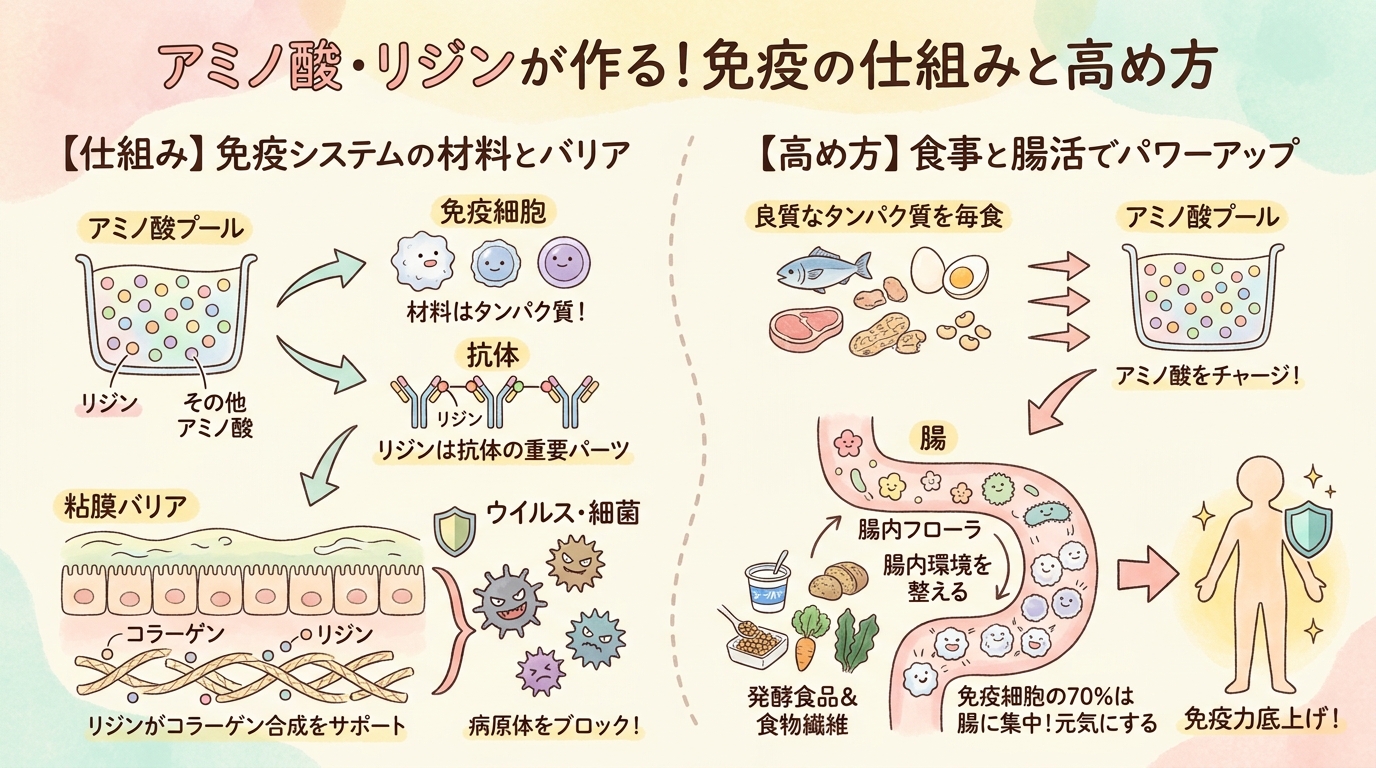 免疫とアミノ酸の関係とは？リジンが注目される理由を徹底解説