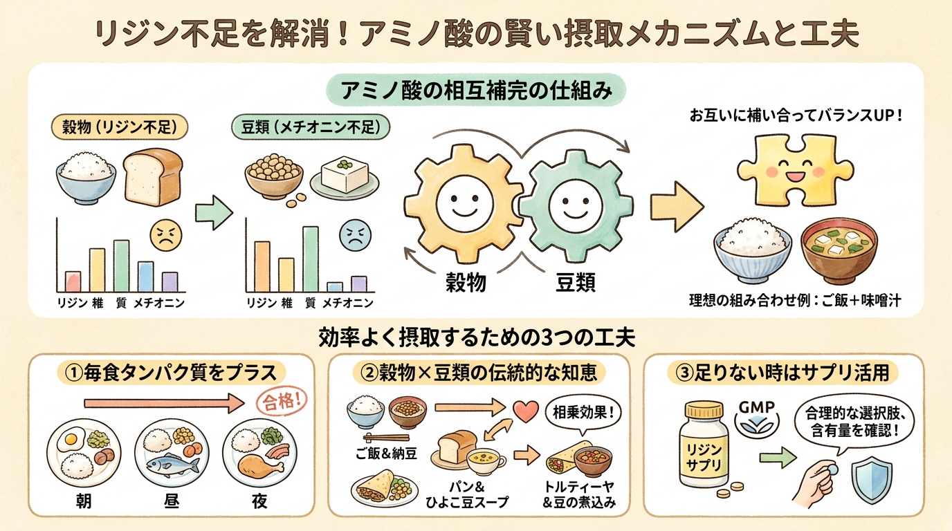 食事だけでリジンを補うのは難しい?必要量と食品含有量の現実を徹底解説