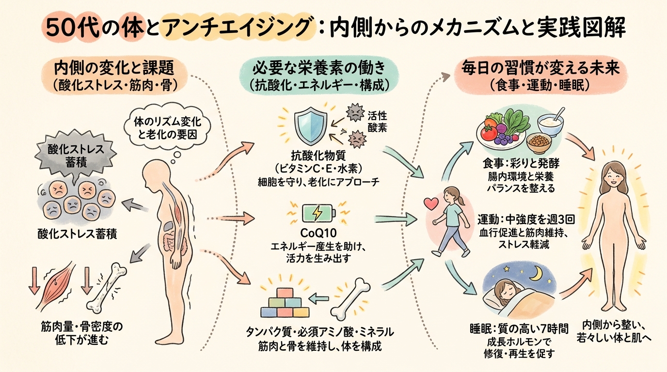 50代からのアンチエイジング｜毎日の習慣と栄養素で変わる体と肌の関係